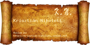 Krisztián Nikolett névjegykártya
