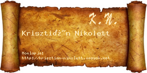 Krisztián Nikolett névjegykártya