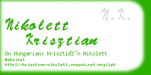 nikolett krisztian business card